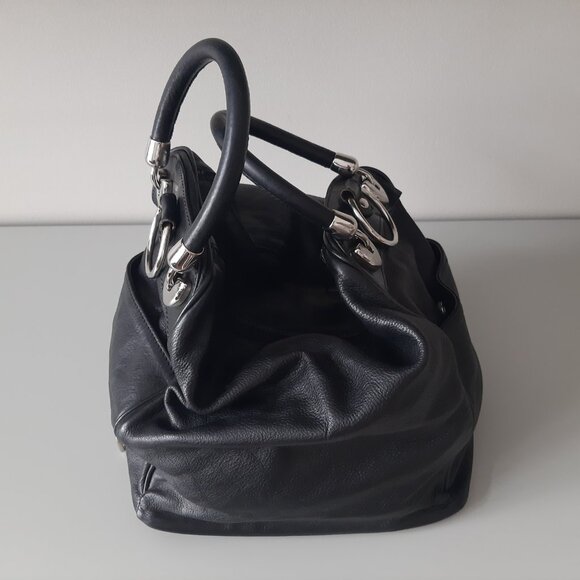 Amalfi - Black Leather Handbag - Picture 3 of 13